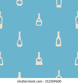 Seamless background with  bottles for your design
