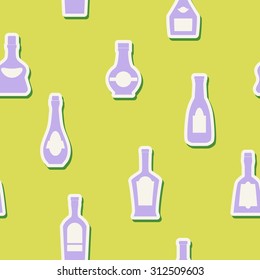 Seamless background with  bottles for your design