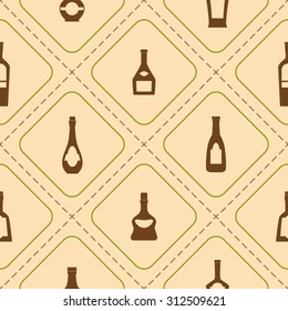 Seamless background with  bottles for your design