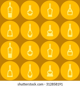 Seamless background with bottles for your design