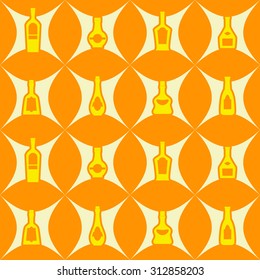 Seamless background with bottles for your design