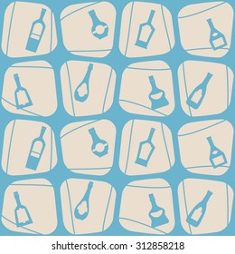 Seamless background with bottles for your design