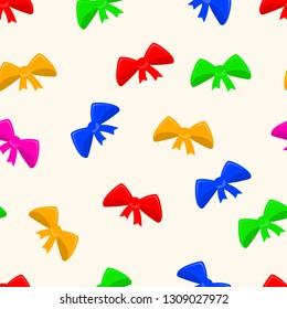 Seamless background with bows. Vector illustration. Abstract pattern