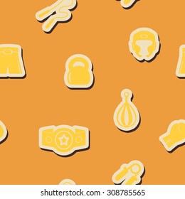 Seamless background with boxing icons for your design