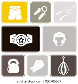 Seamless background with boxing icons for your design