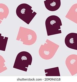 seamless background: brain, head, face