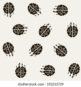 seamless background: brain, melting, melts