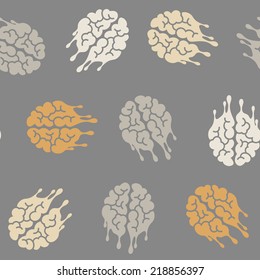 seamless background: brain, melting, melts
