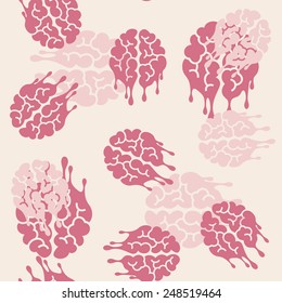seamless background: brain, melting, melts
