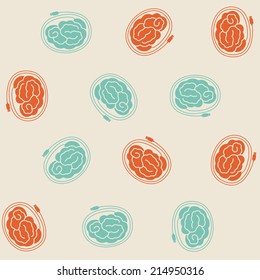 seamless background: brain, usb, plug