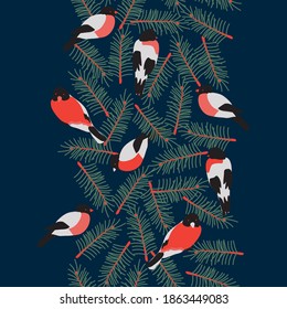 seamless background with branch and birds, vector design for paper , fabric.