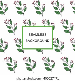  Seamless background branch of clove flowers