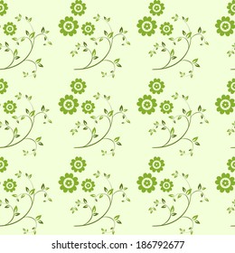 Seamless background with branches and flowers. It can be used for textile, print, wallpaper