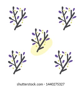 Seamless background with branches, vector illustration