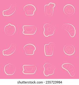 Seamless background with breakfast symbols