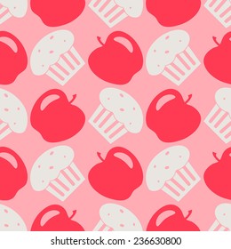 Seamless background with breakfast symbols