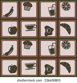 Seamless background with breakfast symbols