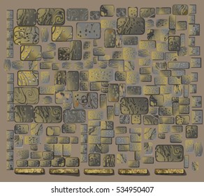 Seamless background brick wall. Vector pattern in coffee colors.