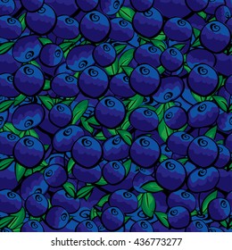 Seamless background bright blueberry berries.