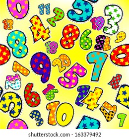 Seamless background with bright child figures. Vector
