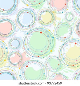 Seamless background with bright circles