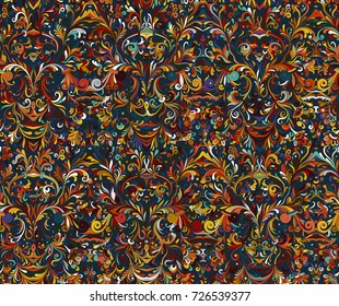 Seamless background of bright color in the style of Damascus. Vintage pastel ornament. Use for wallpaper, printing on the packaging paper, textiles.