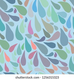 Seamless background bright colorful drops. Drop pattern. Abstract background. Cute ornament for print.