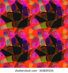 Seamless background with bright colorful stars, vector illustration.

