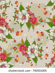 seamless background with bright colors. Floral background.