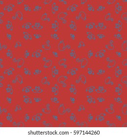 Seamless background bright flat stylized swans, a group of graceful swan birds. Texture for your creativity. Gentle romantic graphical birds regular pattern, outlined silhouettes, modern stylish print
