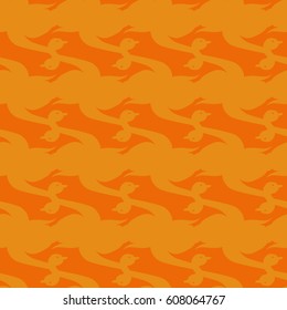 Seamless background bright flat stylized swans, a group of graceful swan birds. Texture for your creativity. Gentle romantic graphical birds regular pattern, outlined silhouettes, modern stylish print