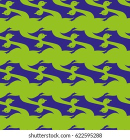 Seamless background bright flat stylized swans, a group of graceful swan birds. Texture for your creativity. Gentle romantic graphical birds regular pattern, outlined silhouettes, modern stylish print