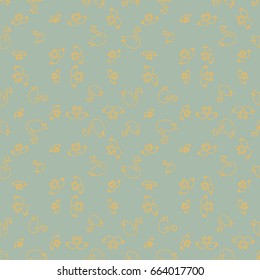 Seamless background bright flat stylized swans, a group of graceful swan birds. Texture for your creativity. Gentle romantic graphical birds regular pattern, outlined silhouettes, modern stylish print