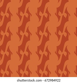 Seamless background bright flat stylized swans, a group of graceful swan birds. Texture for your creativity. Gentle romantic graphical birds regular pattern, outlined silhouettes, modern stylish print