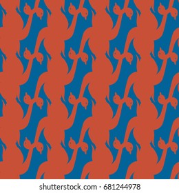 Seamless background bright flat stylized swans, a group of graceful swan birds. Texture for your creativity. Gentle romantic graphical birds regular pattern, outlined silhouettes, modern stylish print
