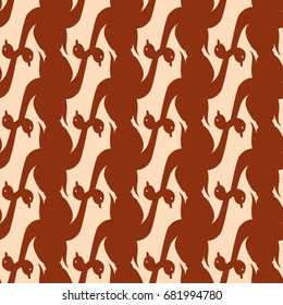 Seamless background bright flat stylized swans, a group of graceful swan birds. Texture for your creativity. Gentle romantic graphical birds regular pattern, outlined silhouettes, modern stylish print