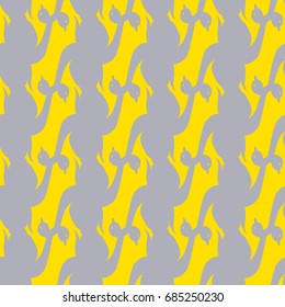 Seamless background bright flat stylized swans, a group of graceful swan birds. Texture for your creativity. Gentle romantic graphical birds regular pattern, outlined silhouettes, modern stylish print