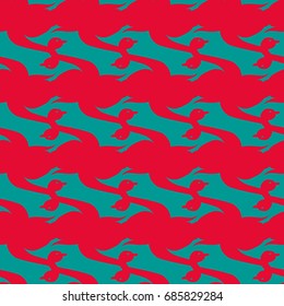 Seamless background bright flat stylized swans, a group of graceful swan birds. Texture for your creativity. Gentle romantic graphical birds regular pattern, outlined silhouettes, modern stylish print