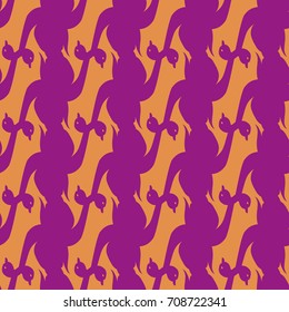 Seamless background bright flat stylized swans, a group of graceful swan birds. Texture for your creativity. Gentle romantic graphical birds regular pattern, outlined silhouettes, modern stylish print