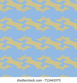 Seamless background bright flat stylized swans, a group of graceful swan birds. Texture for your creativity. Gentle romantic graphical birds regular pattern, outlined silhouettes, modern stylish print