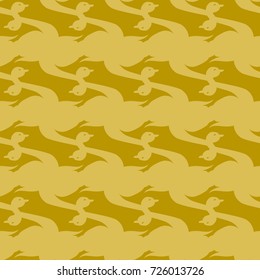 Seamless background bright flat stylized swans, a group of graceful swan birds. Texture for your creativity. Gentle romantic graphical birds regular pattern, outlined silhouettes, modern stylish print