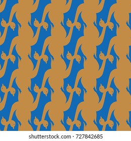 Seamless background bright flat stylized swans, a group of graceful swan birds. Texture for your creativity. Gentle romantic graphical birds regular pattern, outlined silhouettes, modern stylish print