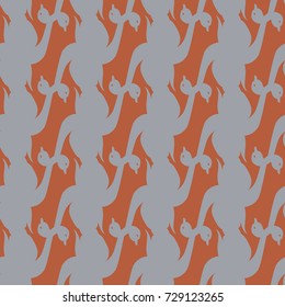Seamless background bright flat stylized swans, a group of graceful swan birds. Texture for your creativity. Gentle romantic graphical birds regular pattern, outlined silhouettes, modern stylish print