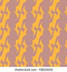 Seamless background bright flat stylized swans, a group of graceful swan birds. Texture for your creativity. Gentle romantic graphical birds regular pattern, outlined silhouettes, modern stylish print