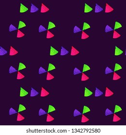 Seamless background with bright interesting, game geometric cone shapes, decoration design for kids
