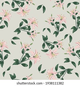 Seamless background from bright light lilies.