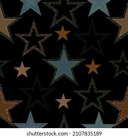 seamless background with bright neon stars Stars background. Seamless vector.