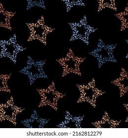 seamless background with bright neon stars. Stars background. Seamless vector.