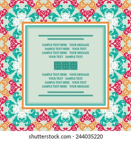 Seamless background  with bright pattern. Place for text    