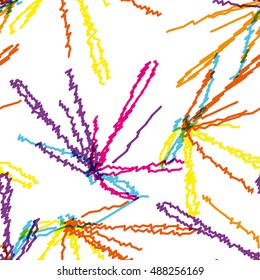 seamless background with bright scribble lines. vector zigzag